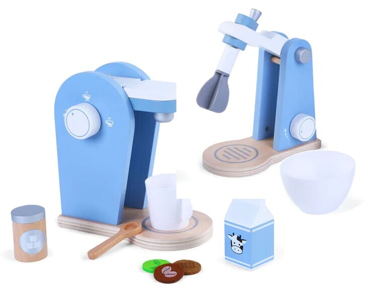 E004: Wooden Coffee & Mixer Play Set