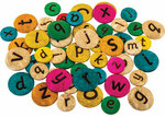 Lower and Uppercase Coconut Alphabet Discs
