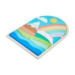 Wooden blocks mountain puzzle