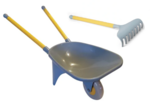 Wheelbarrow & Rake