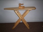 Wooden Ironing Board and Iron
