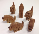 Carved Wooden Dogs