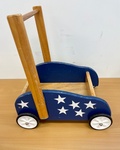 Wooden Walker Trolley - Blue with Stars