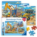 Construction Vehicles- 3x49 Piece Puzzles