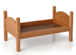 Wooden Dolls Bed