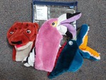 Crocodile, Macaw, Leopard Puppets