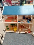 Wooden Dolls House, Furniture & Family