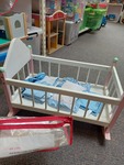 Doll Rocker Cradle with Bedding