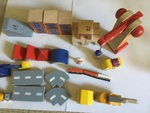 Wooden Construction Theme Blocks and Vehicles