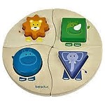 FUNNY FOUR ANIMAL SHAPES INSET PUZZLE