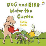 DOG AND BIRD WATER THE GARDEN