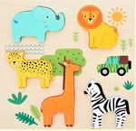 WILD ANIMALS CHUNKY INSET PUZZLE - Touch & Feel