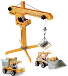 CRANE, DIGGER & DUMP TRUCK - Wooden