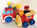 PUSH DOWN 'N' GO FIRE ENGINE & TRAIN