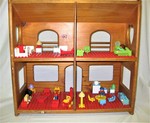 DOLL HOUSE (Wooden) WITH DUPLO FURNITURE