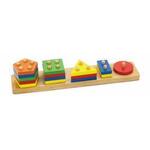 Colourful Wooden Shape Stack & Sort Board