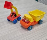 Tip Truck and Bulldozer