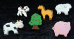 Wooden Painted Farm Animals 