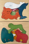 Whale and Friends & Apes and Lions layer puzzle set