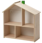 Wooden Dolls House with Green Chimney