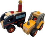 Wooden Push Tractor and Police Car