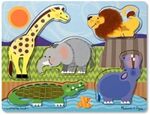 Zoo Animals Touch and Feel Textured Wooden Puzzle
