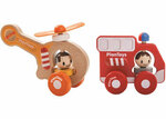 Wooden Rescue Car Set
