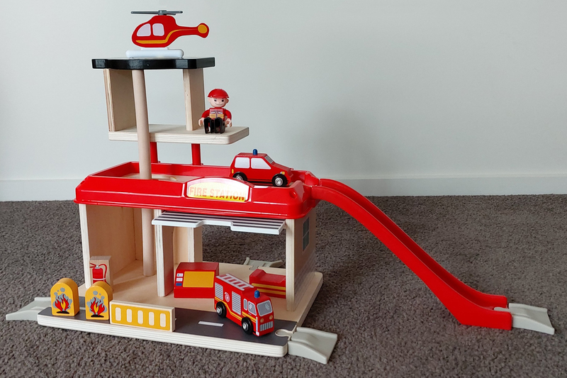 111: Wooden Fire Station Playset
