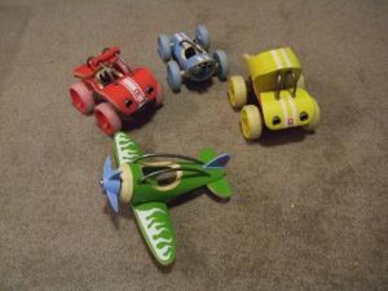 158: Wooden set of 4 vehicles