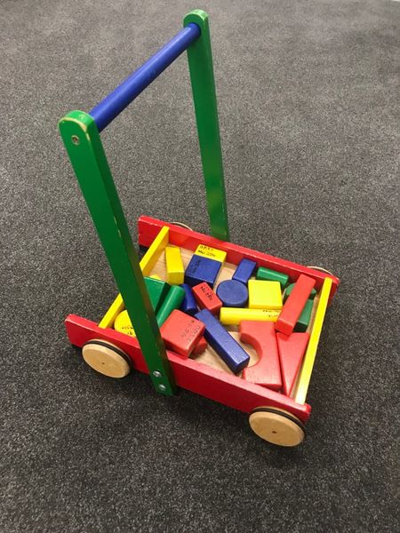 284: Wooden Trolley Walker with Wooden Blocks