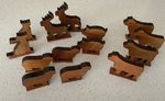Wooden farm animals 