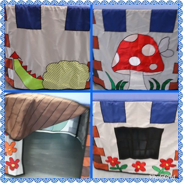 E2.920.4: CASTLE TABLE COVER PLAYHOUSE & TABLE