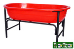 ROUND RED TRAY ON STAND