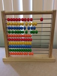 1 WOODEN ABACUS WITH MULTI COLOURED BEADS