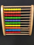 F2.066.5: 1 WOODEN ABACUS WITH MULTI COLOURED BEADS