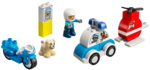 Duplo Fire Helicopter, Police Car & Police Motorcycle 10957