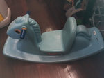 A2.077.1: BLUE PLASTIC ROCKING HORSE