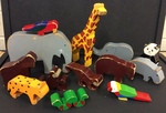 WOODEN ZOO ANIMAL SET