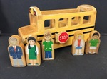 WOODEN SCHOOL BUS SET