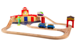 Chuggington Wooden Railway - Trainee Roundhouse Set with Koko & Brewster