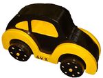 Yellow & Black Wooden Push car