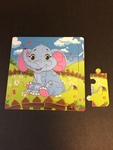 Elephant puzzle, 5"x5"