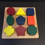 0205: Shape Puzzle, chunky wood