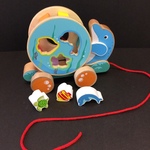 Wooden pull Dolphin & Shape Sorter