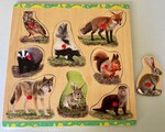 471: Puzzle, American Woodland Animals, Peg Puzzle