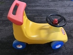 Vintage Yellow Race Car Ride On, Little Tikes