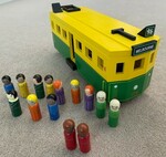 Melbourne Wooden Tram & Passengers