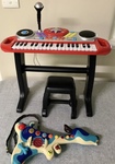 Young Ones Keyboard, Stool & Hound Dog Guitar