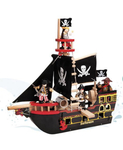 Wooden Pirate Ship and Pirates
