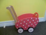 Wooden Dolls Pram